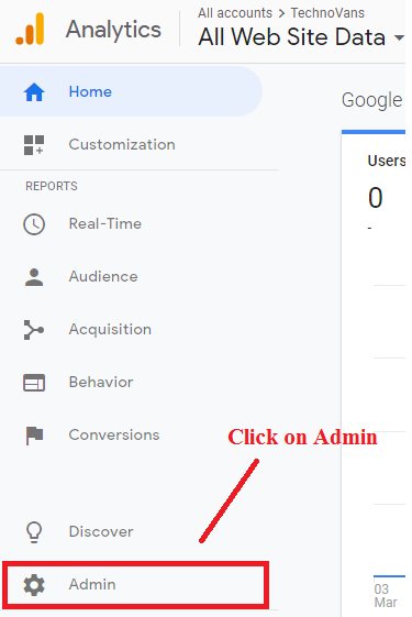 Click on Admin menu ( left side )