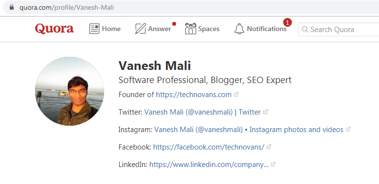 Quora Profile - Vanesh Mali, Blogger at TechnoVans