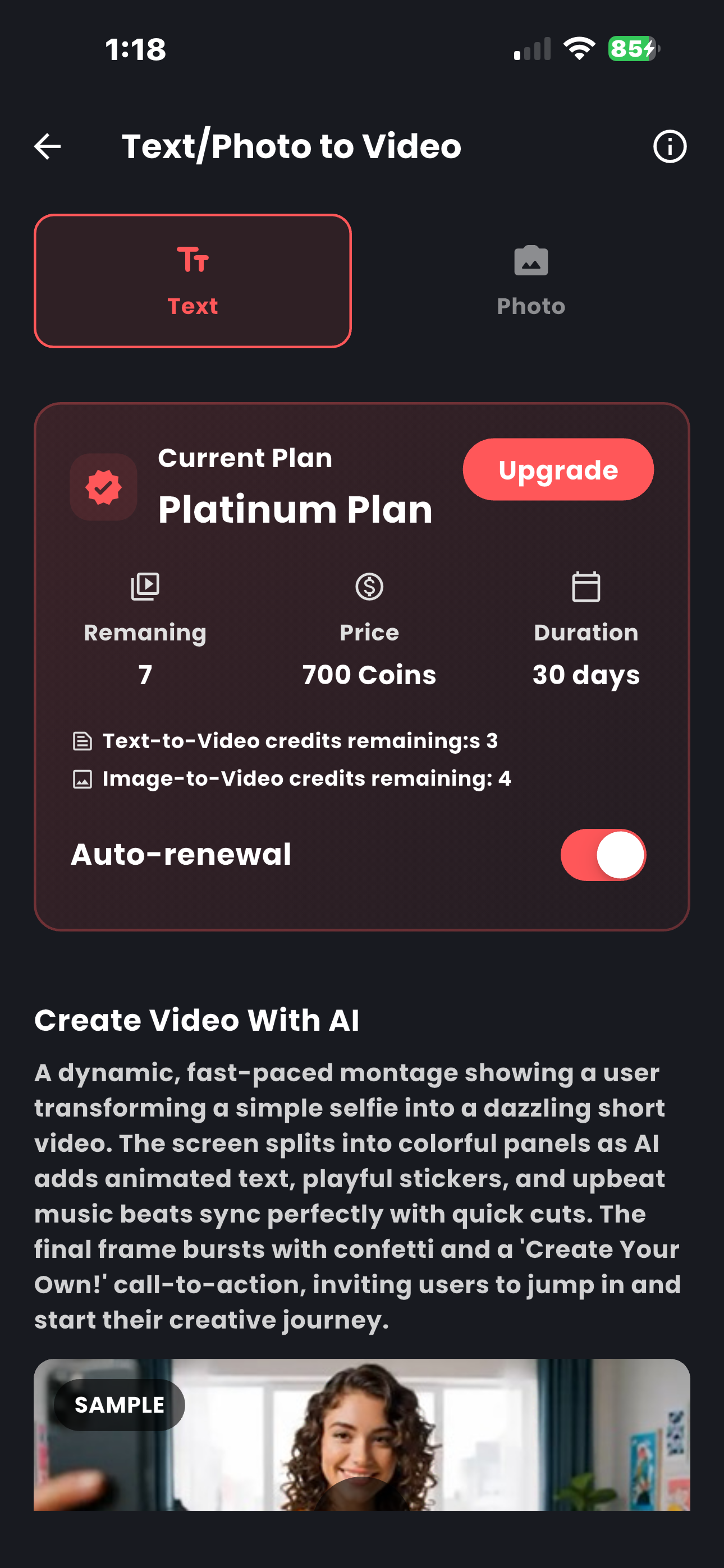Text/Image to Video feature of Short Flixx